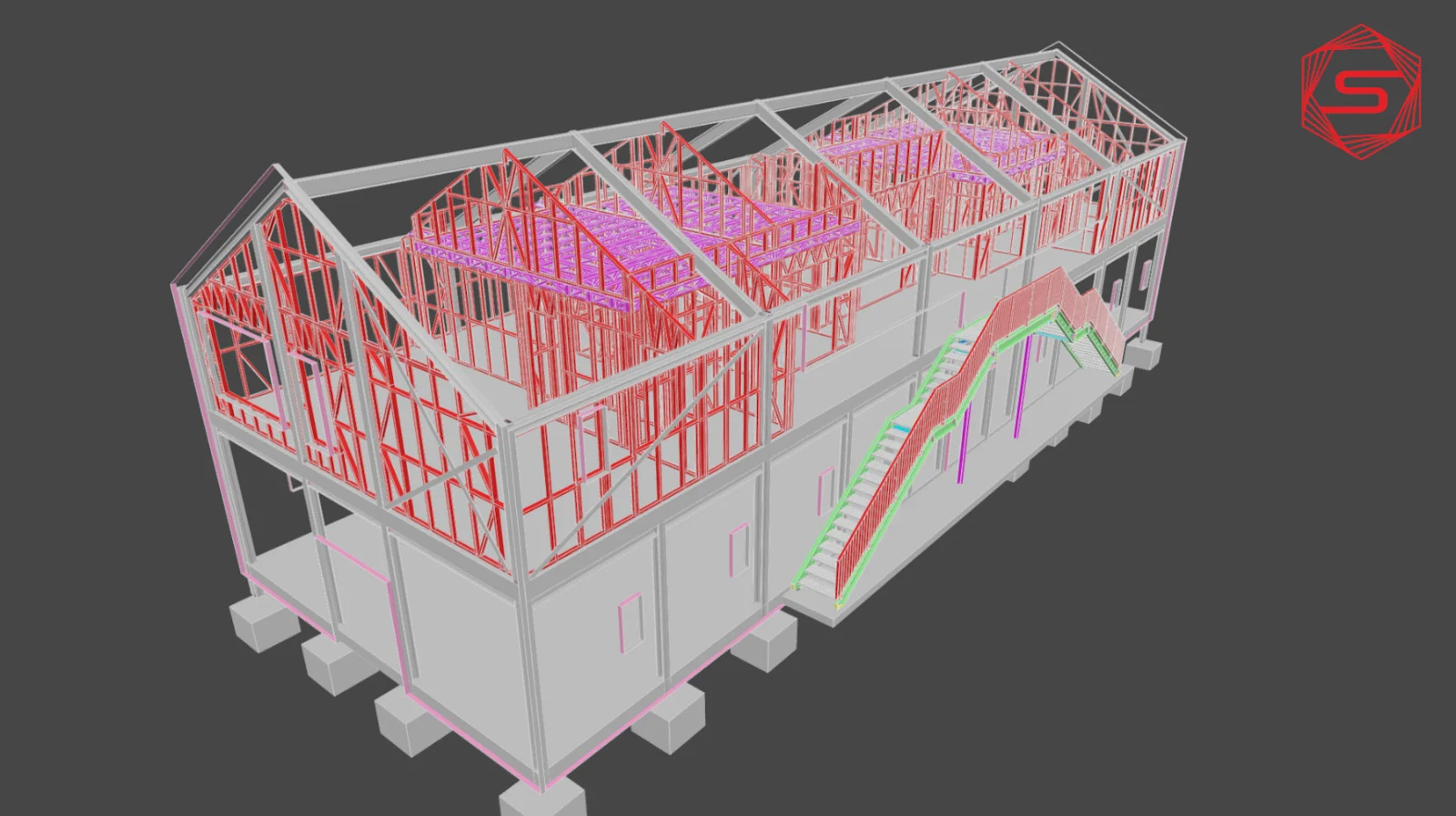Structure modélisée niveau par niveau